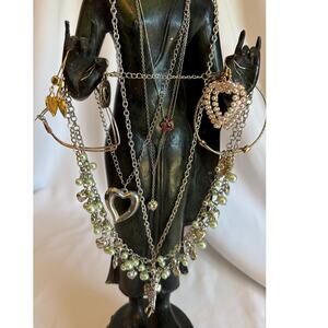 Heart Jewelry Grab Bag Bundle Necklace Earrings Vintage Craft Wear